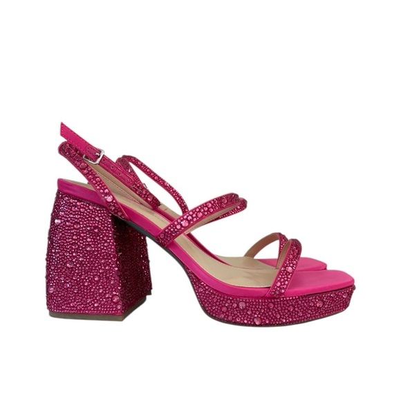 NIB Betsey Johnson Pink Denni Chunky Platform Heels Size 7.5 - Picture 1 of 7